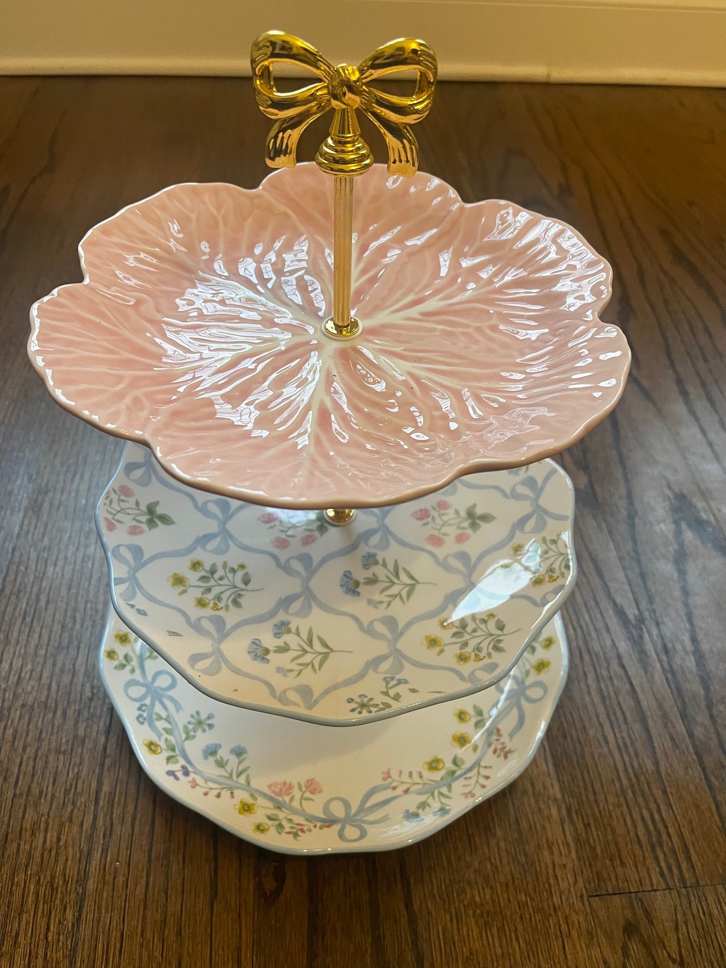 Baby Blue Bows | 3 Tiered Plate Stand