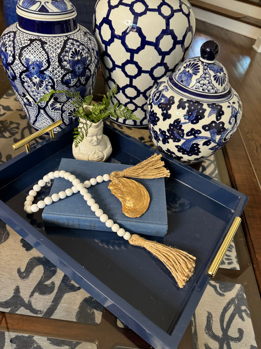 One Shell Oyster Garland | Pink Toile