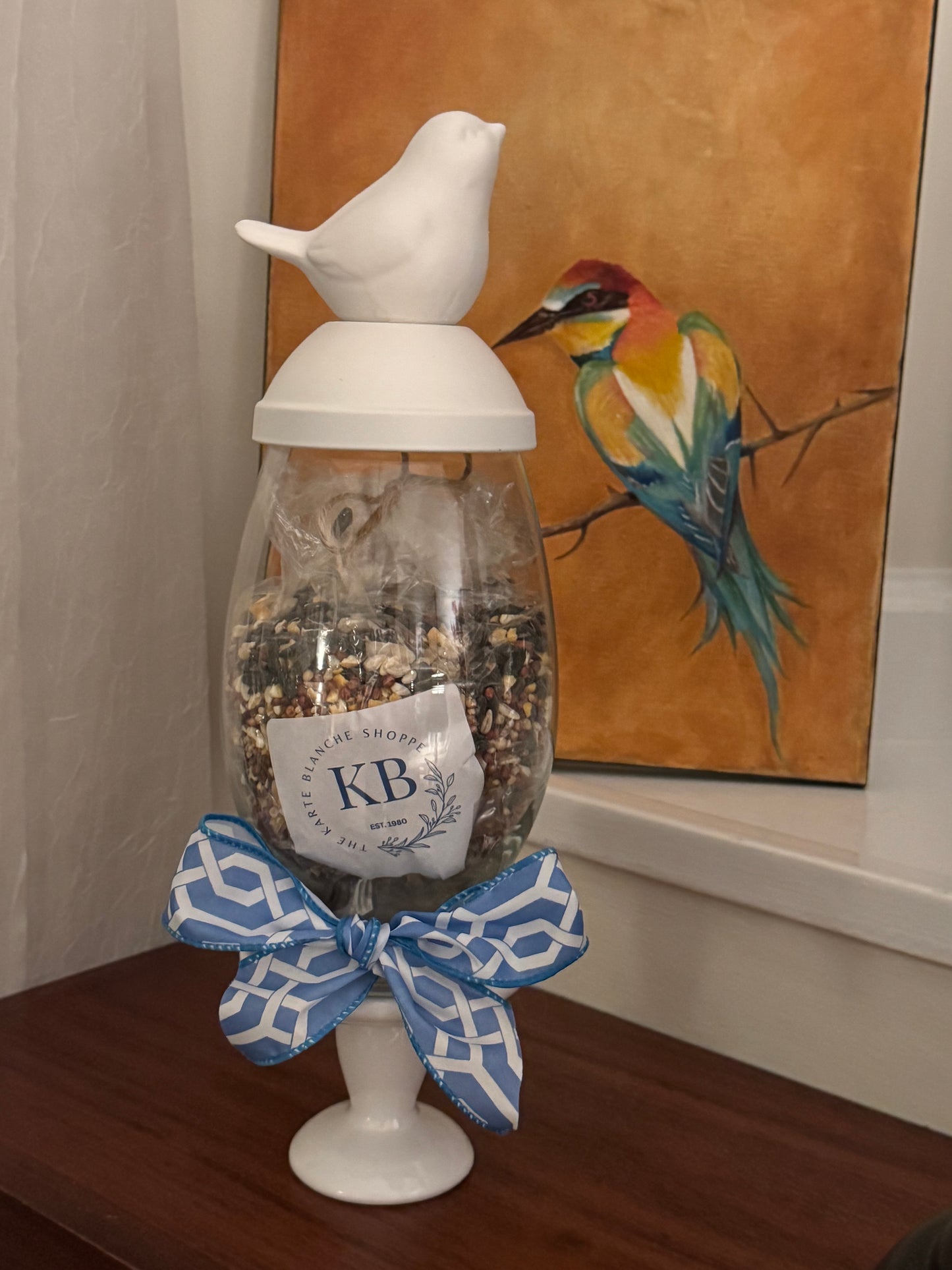 White Ceramic Bird | Apothecary Jar