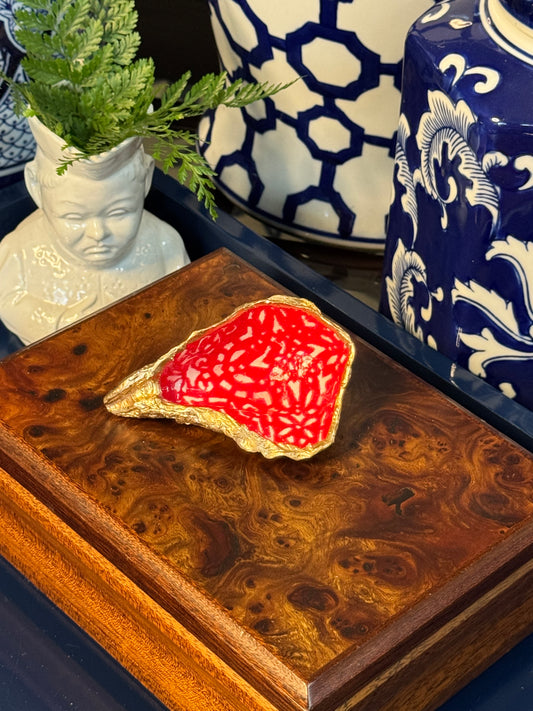 All In Red | Petite Oyster Shell Trinket Dish