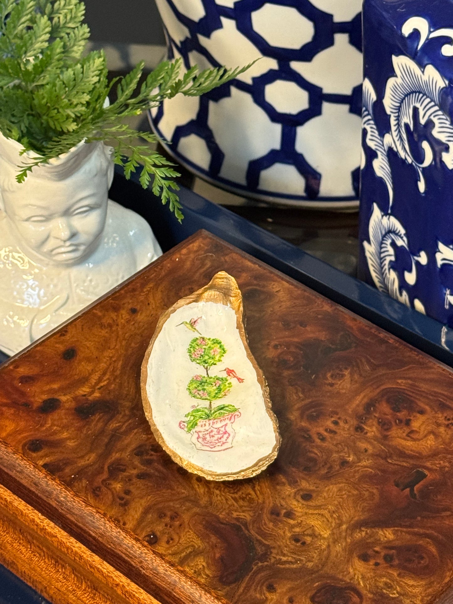 Pink Topiary | Petite Oyster Display Shell