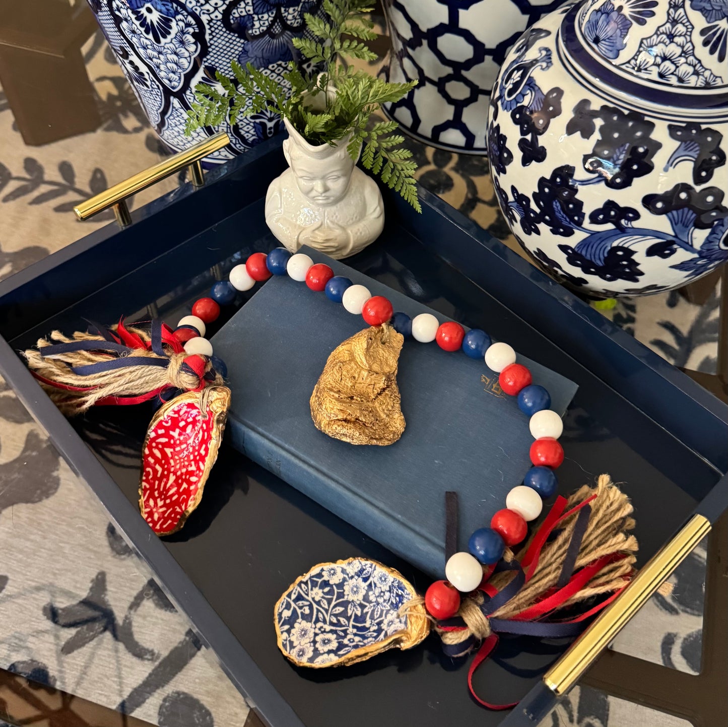 Three Shell Garland | Red White And Blue