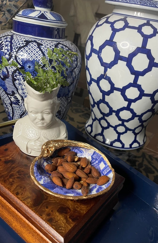 Blue Pagoda | XL Clam Shell Trinket Dish