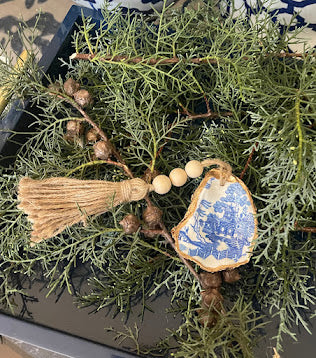 Petite 3 Bead Tassel | Blue Pagoda