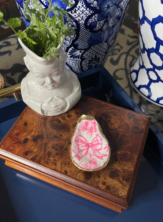 Pink Bows | Petite Oyster Shell Trinket Or Display