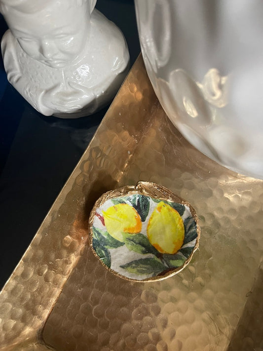Large Lemons | Petite Clam Shell Trinket Dish