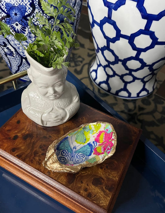 Colorful Butterfly | Petite or Grande Oyster Trinket Dish