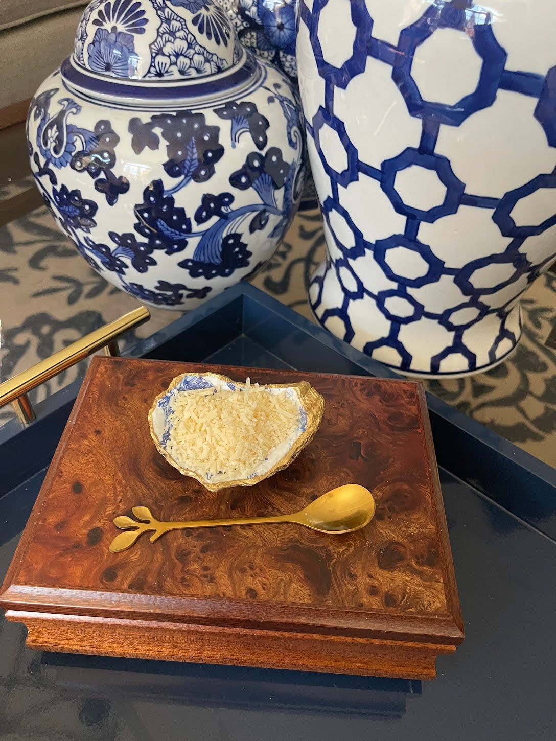 Salt & Pepper Oyster Dishes | Blue Chinoiserie