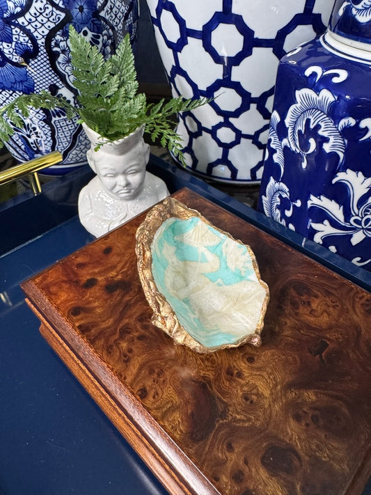 Soft Blue Chinoiserie | Petite or Grande Oyster Display Shell
