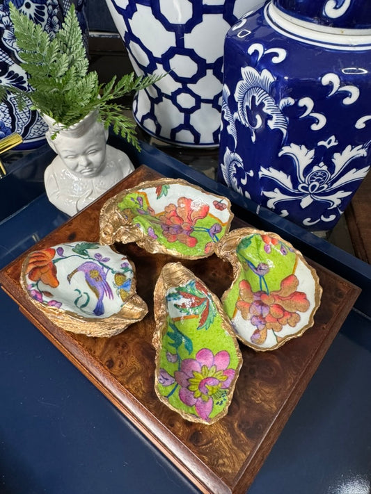 Colorful Floral | Petite or Grande Oyster Display Shell
