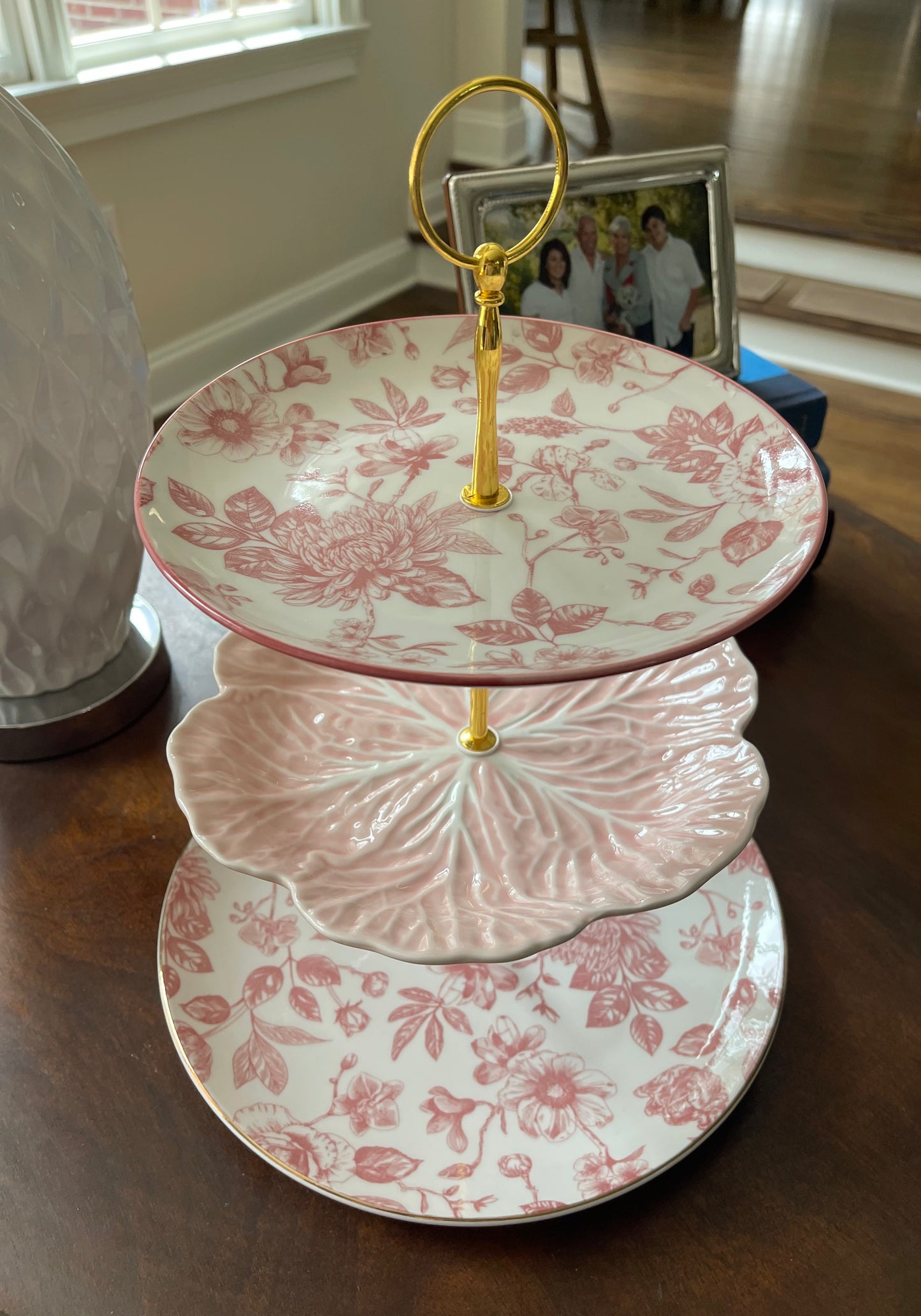 Garden of Pink Dahlias #2 | 3 Tiered Plate Stand