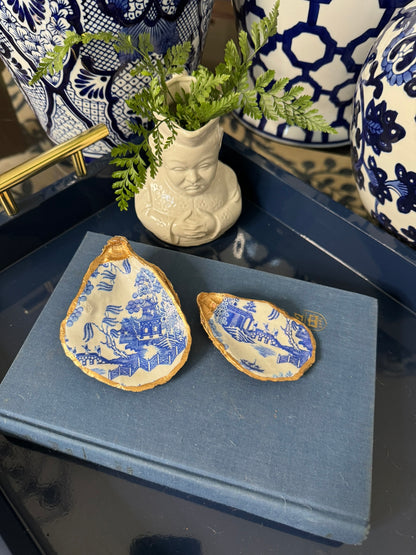Blue Pagoda | Petite or Grande Display Oyster Shell