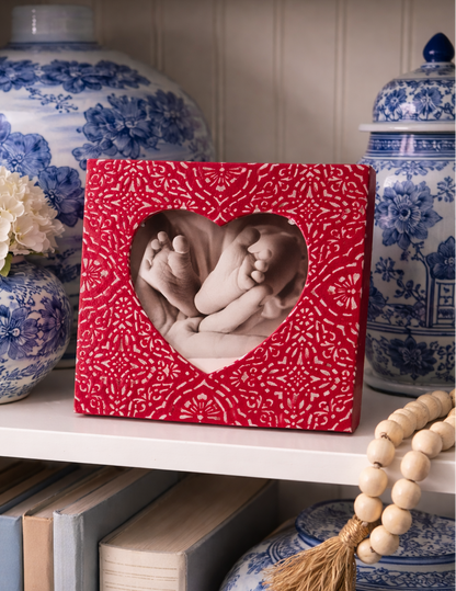 Decorative Heart Picture Frame | Red