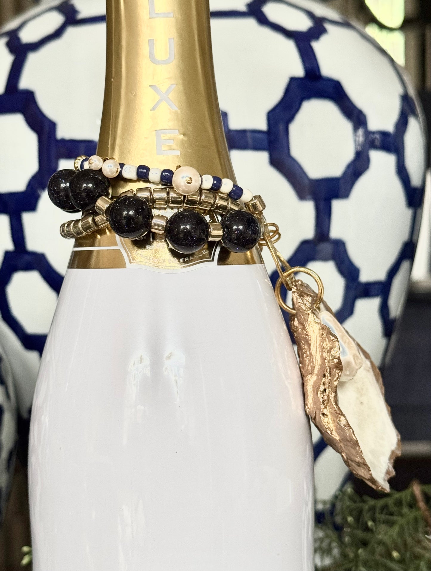 Bottle Bling Collection | Blue Gold & Pearl