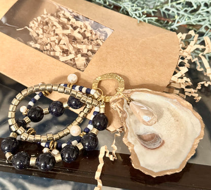 Bottle Bling Collection | Blue Gold & Pearl