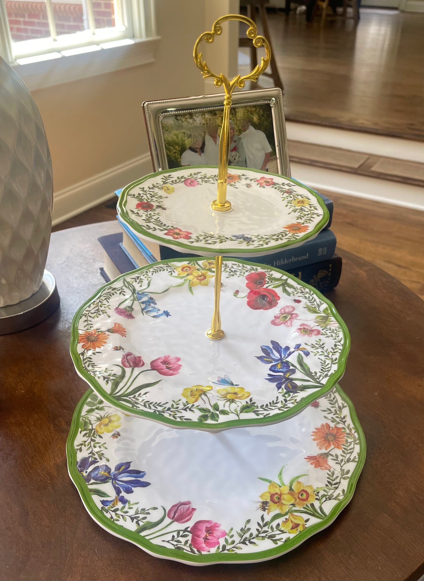 Garden Floral #1 | Melamine 3 Tiered Plate Stand