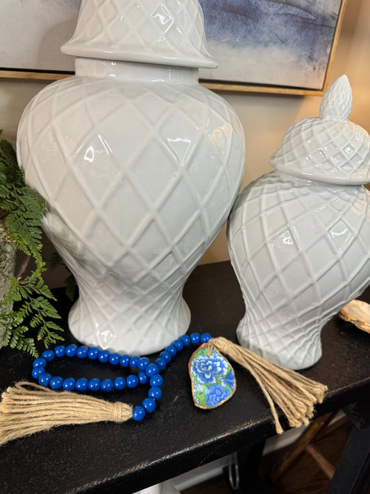 One Shell Oyster Garland | Blue Green Floral