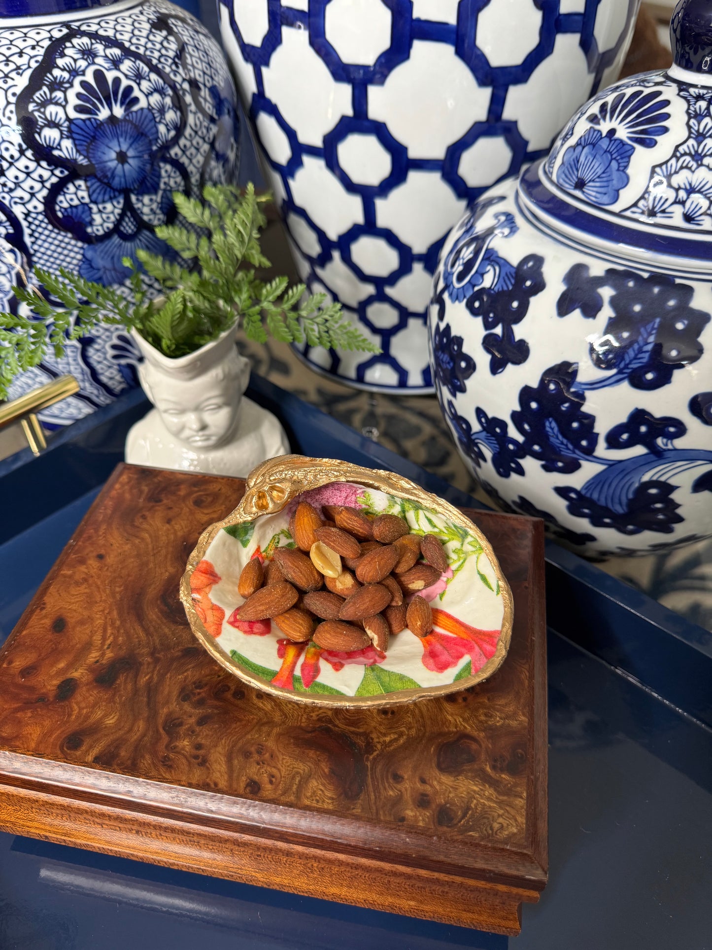 Island Bloom | Grande Oyster or Clam Shell Trinket Dish