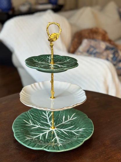 Green Cabbage | Tiered 3 Plate Stand