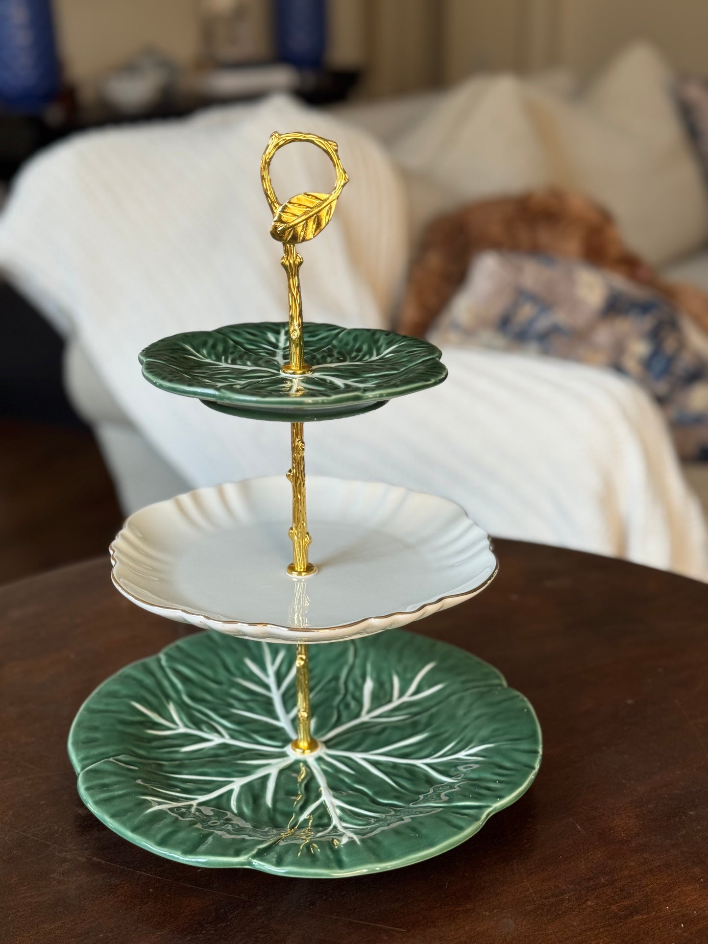 Green Cabbage | Tiered 3 Plate Stand