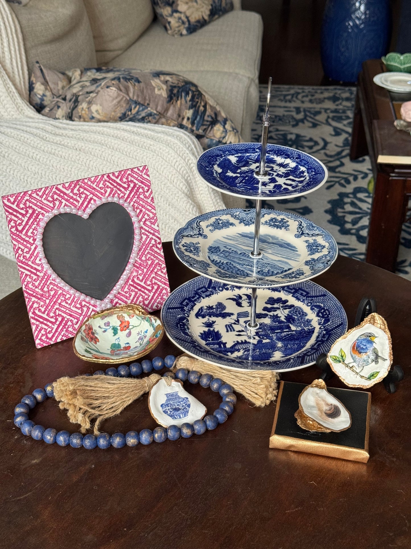 Green Cabbage Floral | Tiered 3 Plate Stand