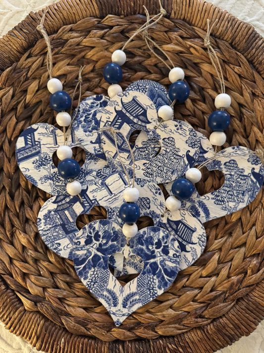 Heart Ornament | Blue & White Chinoiserie