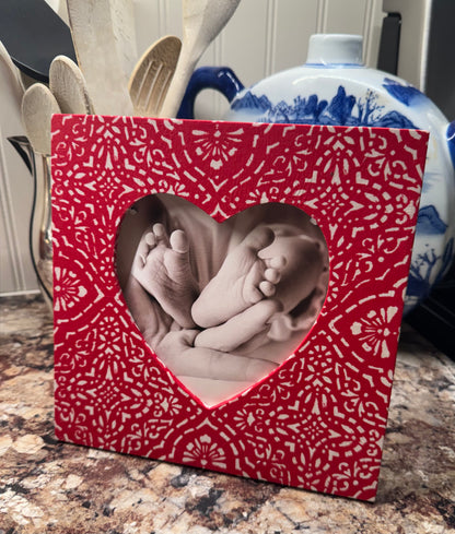Decorative Heart Picture Frame | Red