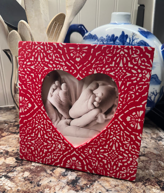 Decorative Heart Picture Frame | Red