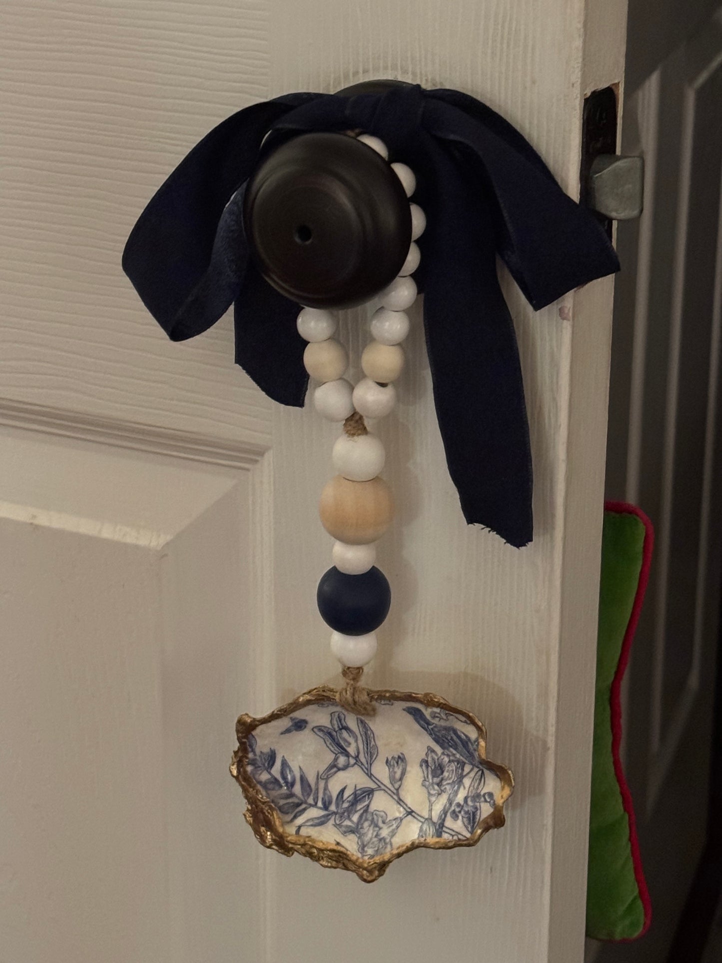 Door Knob Decor | Guest Room | Oyster Blue Toile