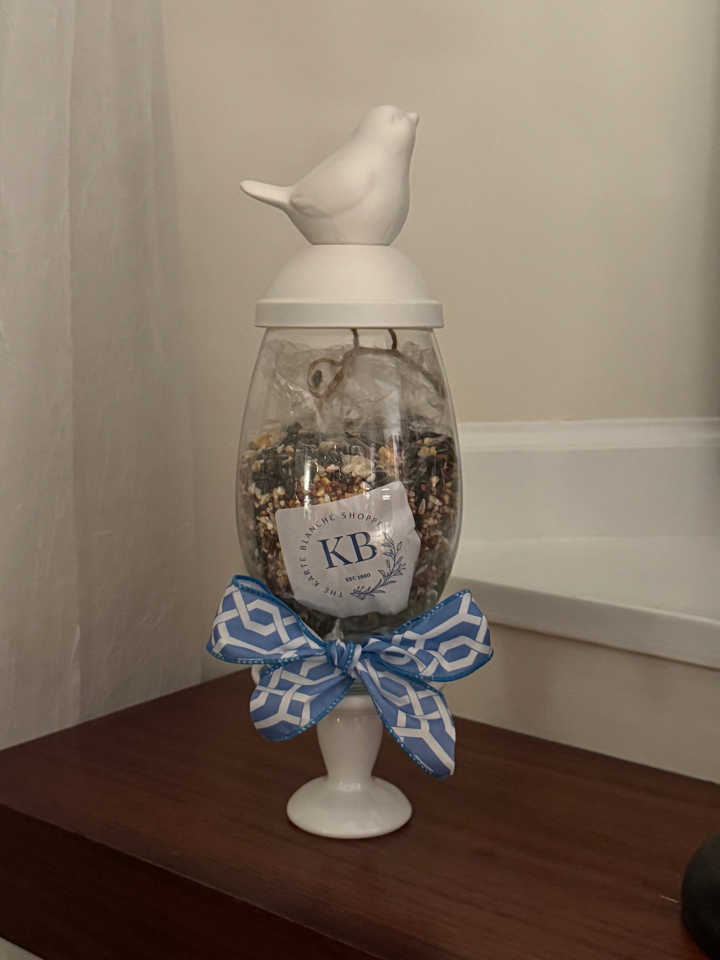 White Ceramic Bird | Apothecary Jar