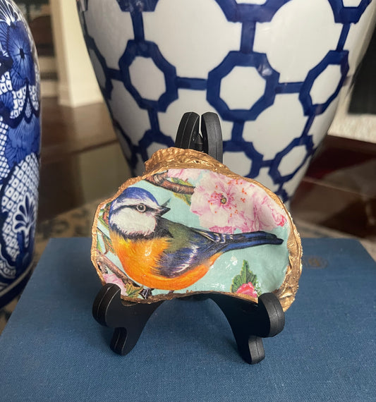 Cherry Blossom Songbird | Petite Oyster Display Shell