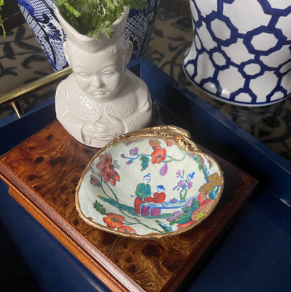 Colorful Chinoiserie | Grande Clam Shell Trinket Dish