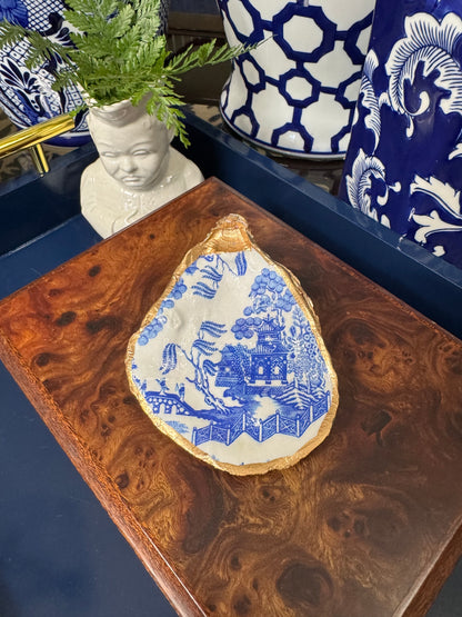Blue Pagoda | Petite or Grande Display Oyster Shell
