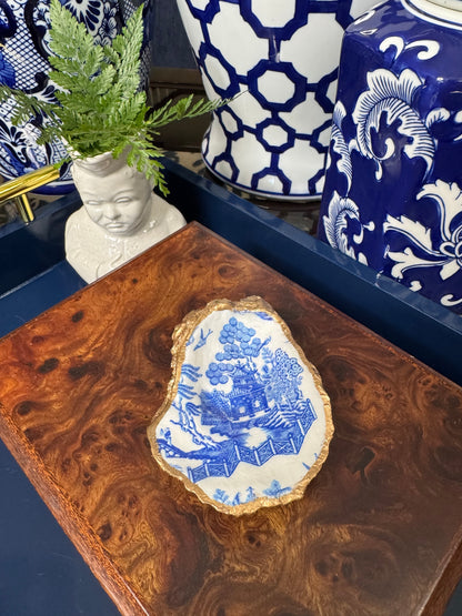 Blue Pagoda | Petite or Grande Display Oyster Shell