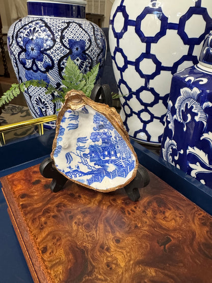 Blue Pagoda | Petite or Grande Display Oyster Shell