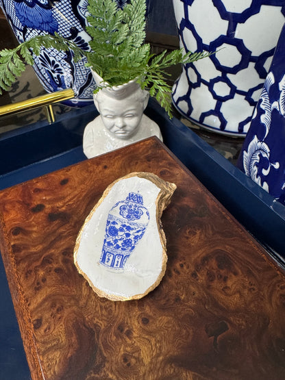 Blue Chinoiserie Vase | Petite Oyster Display Shell