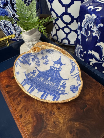 Pagoda Reverie | XL Clam Shell Trinket Dish