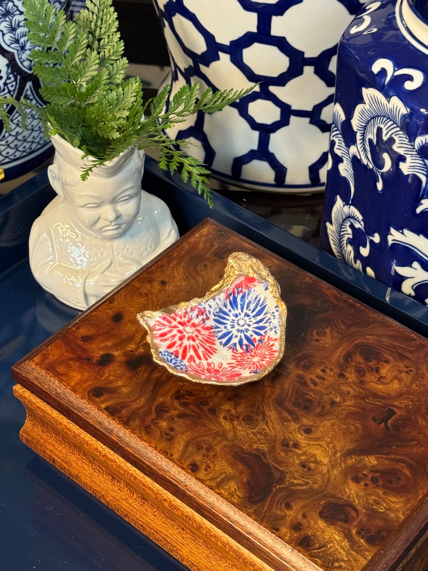 Fireworks | Petite or Grande Oyster Shell Trinket Dish