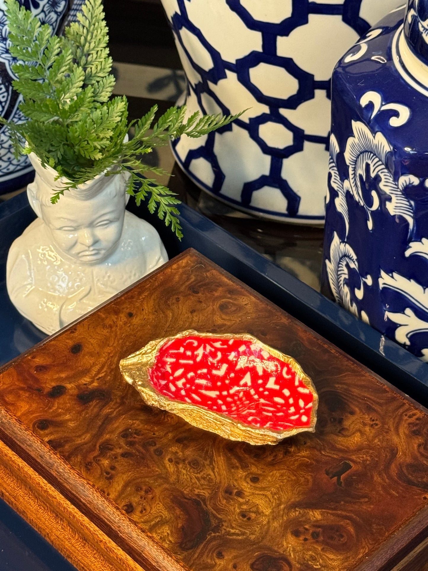 All In Red | Petite Oyster Shell Trinket Dish