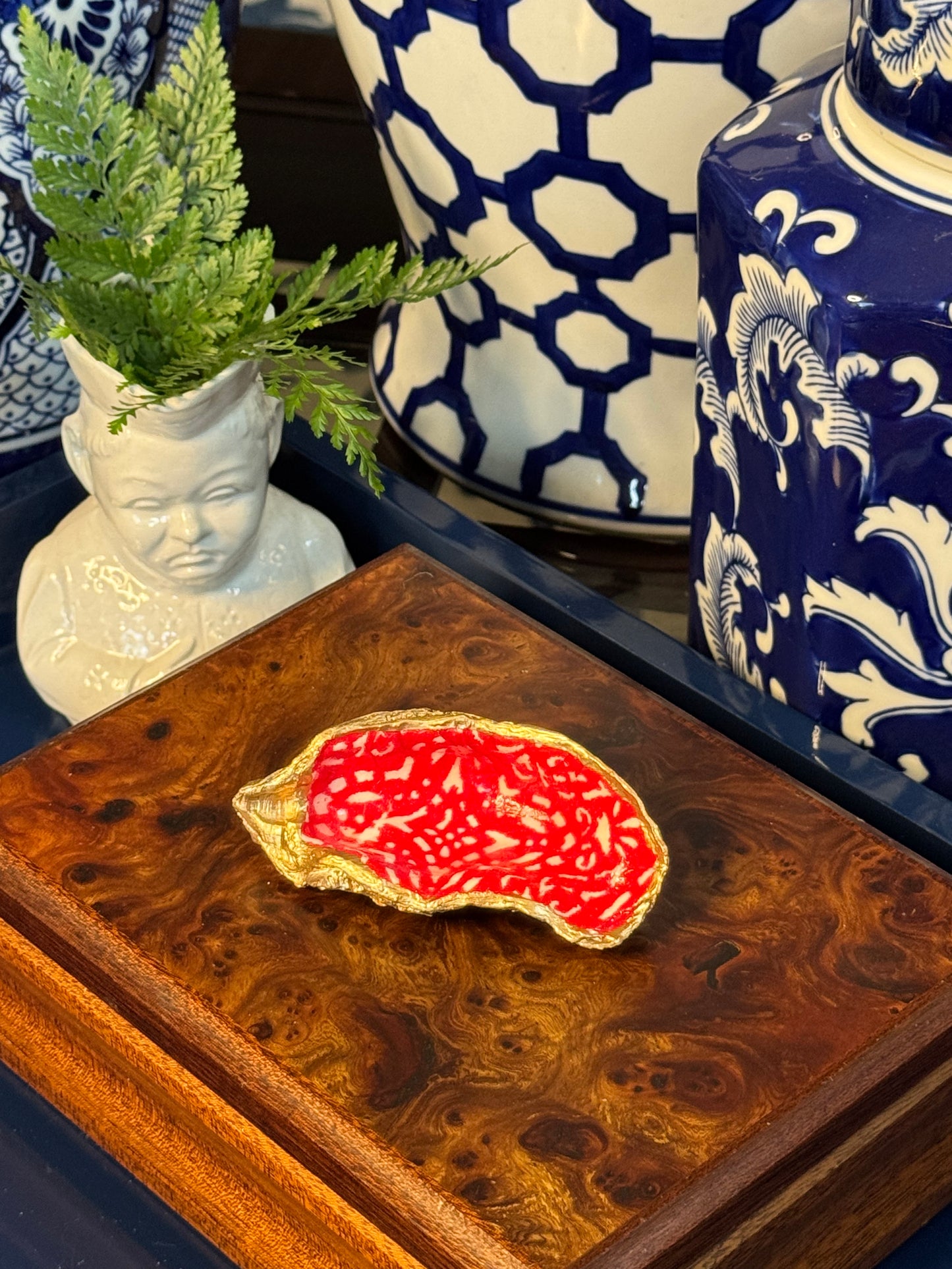 All In Red | Petite Oyster Shell Trinket Dish