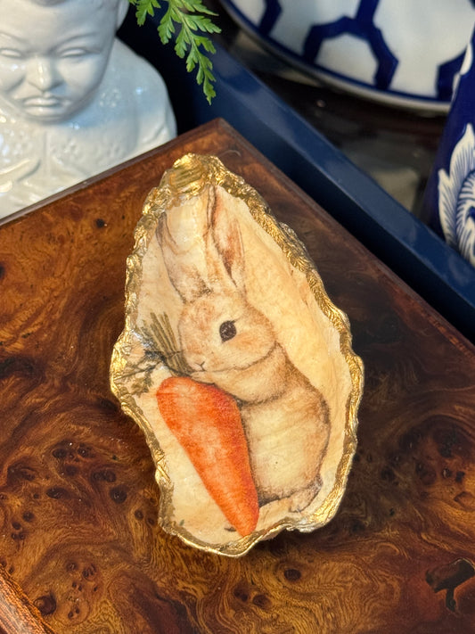 Bunny Rabbit | Grande Oyster Shell Trinket Dish