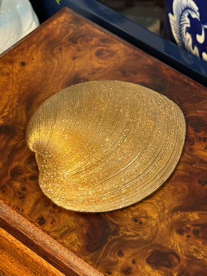 Green Toile Reverie | Medium Clam Shell Trinket Dish