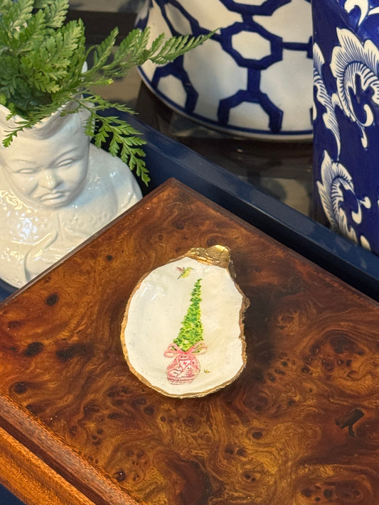 Pink Topiary | Petite Oyster Display Shell