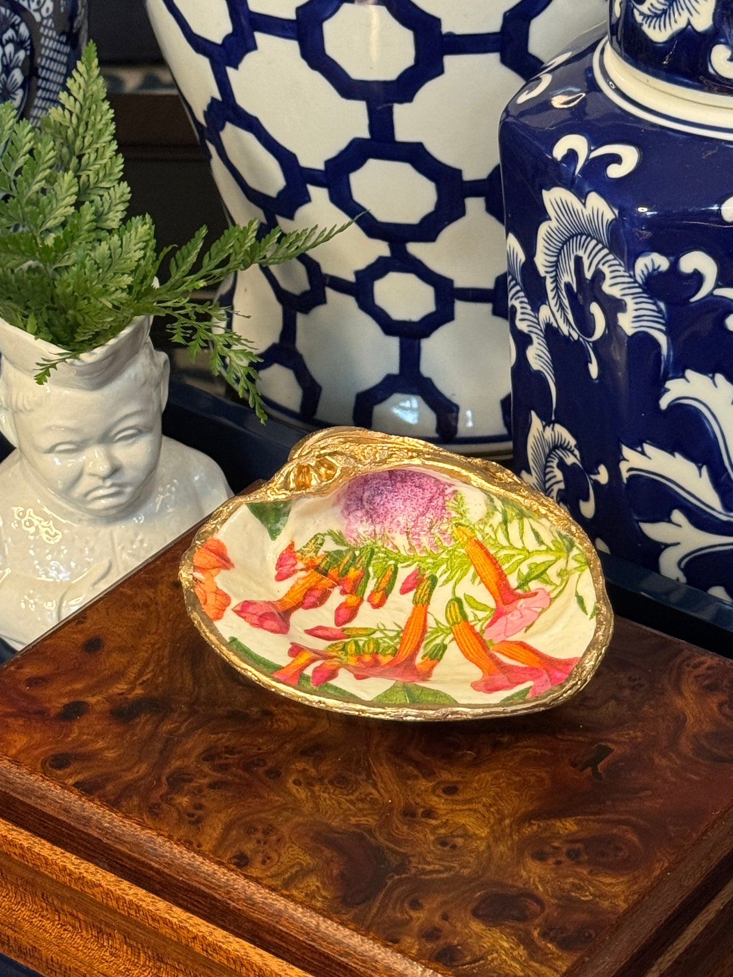 Island Bloom | Grande Oyster or Clam Shell Trinket Dish