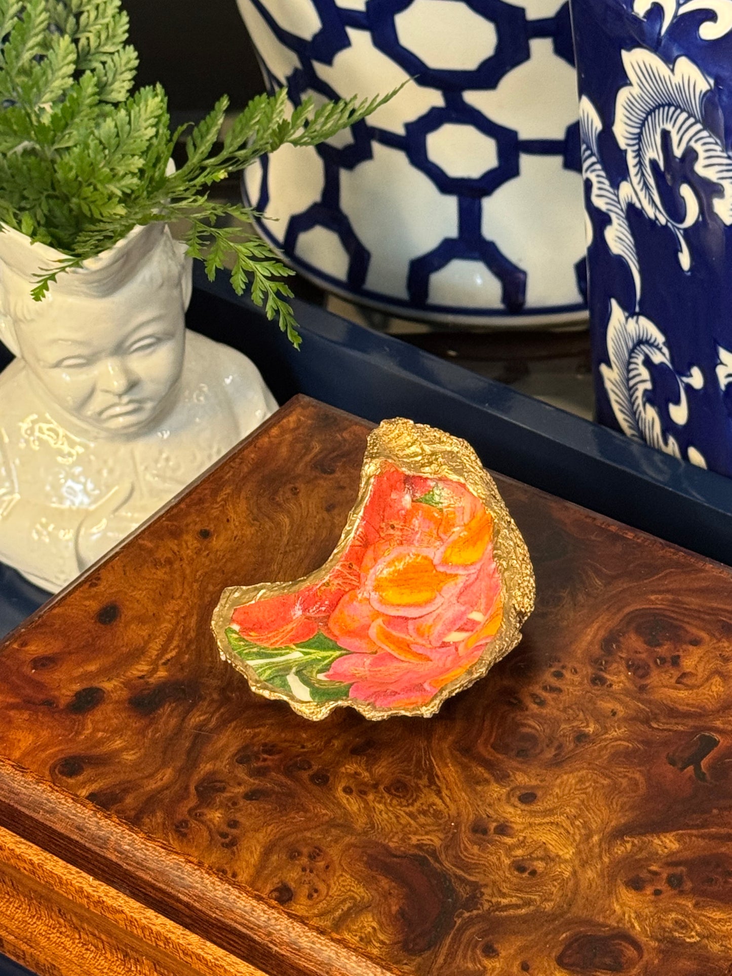 Island Bloom | Grande Oyster or Clam Shell Trinket Dish