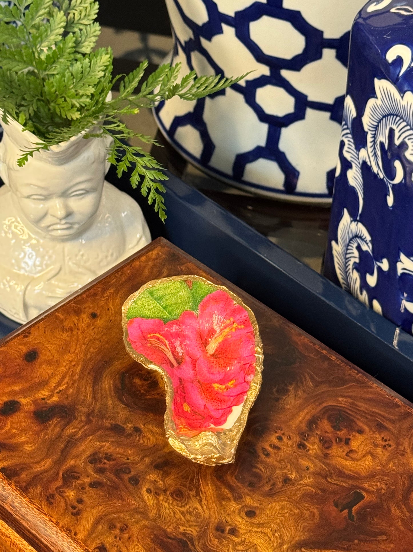 Island Bloom | Grande Oyster or Clam Shell Trinket Dish