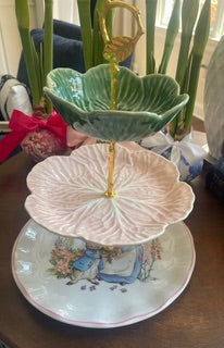 Pink & Green Cabbage | Tiered 3 Plate Stand | Beatrice Potter