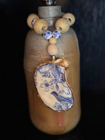 Blue & White Toile | Grande Oyster Shell Trinket Dish