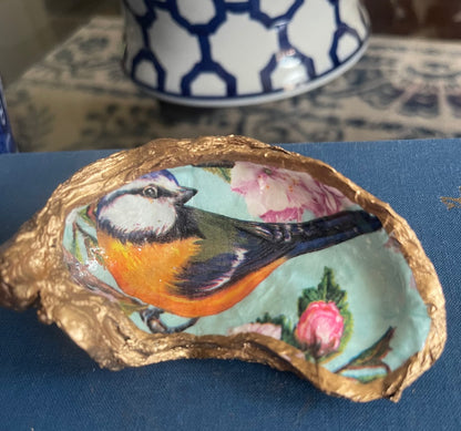 Cherry Blossom Songbird | Grande Oyster Display Shell