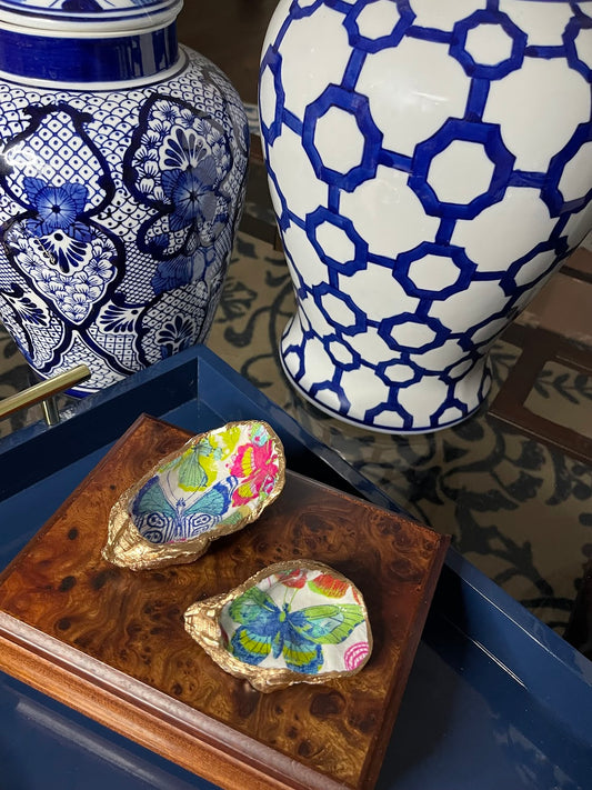 Colorful Butterfly | Petite or Grande Oyster Trinket Dish